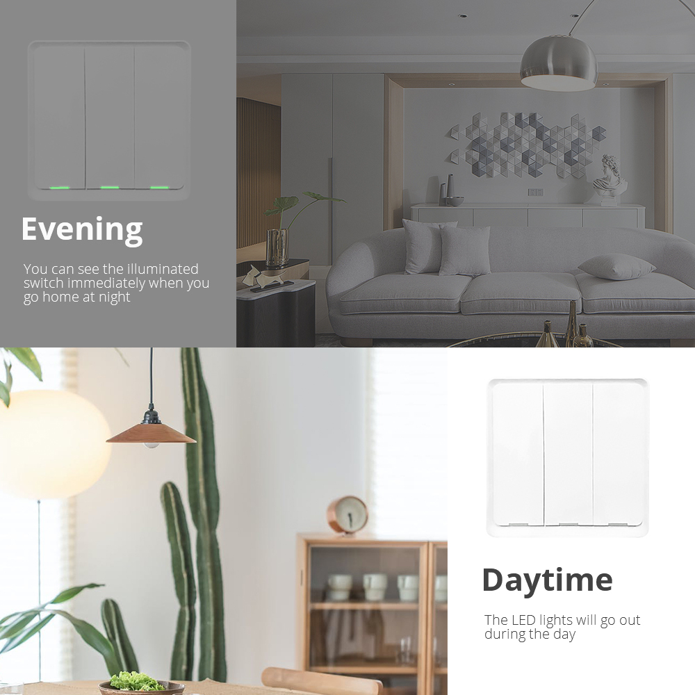 Zemisamrt Tuya Zigbee Light Switch No Neutral 1 2 3 Gangs Interruptor Remote Control Alexa Google Home Wall Push Button Switches