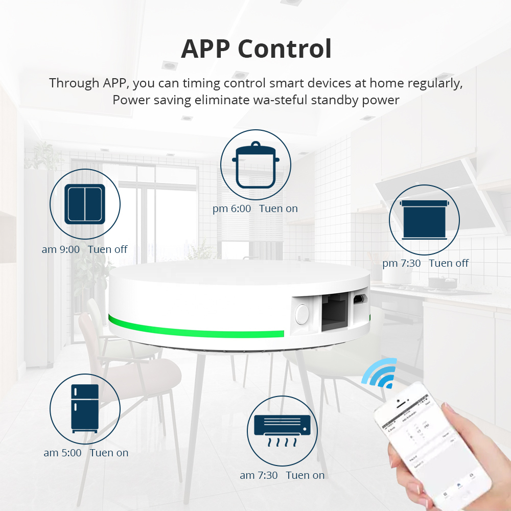 Zemismart Mobile APP Wireless Control Zigbee Hub Zigbee Gate way work for Amazon Alexa and Google Home