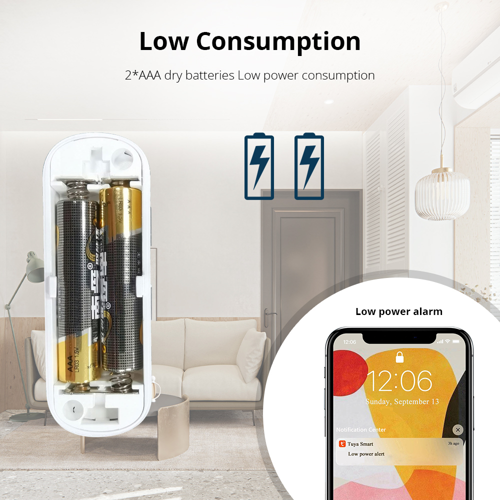 Zemismart Zigbee Wireless Smart Vibration Sensor Intelligent Detection Alarm for Home Security Alarm System SmartLife App