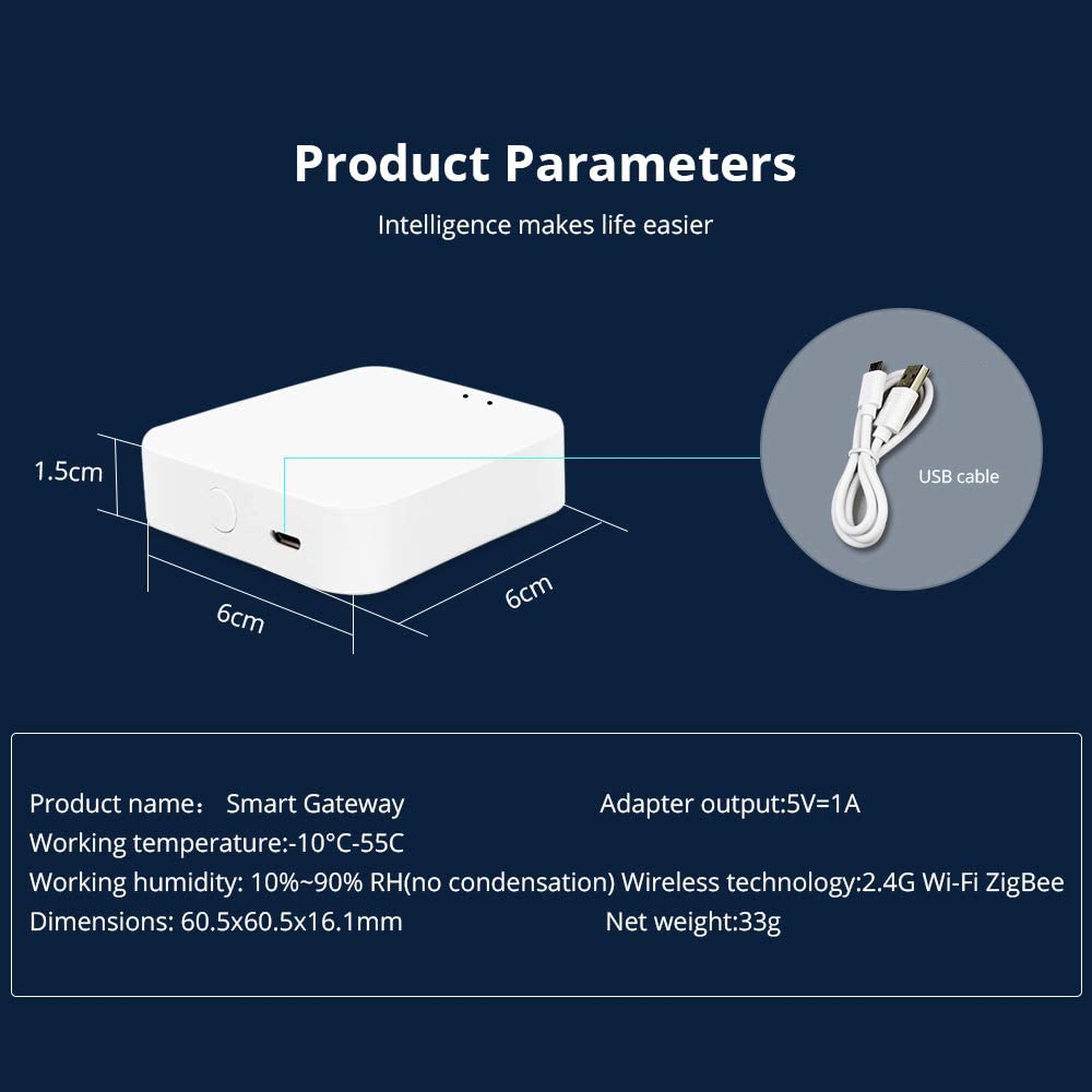 Zemismart Tuya zigbee Hub Bridge Wireless Smart Home Remote Control