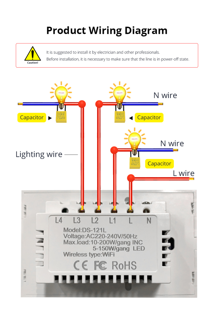 Zemismart US WiFi Light Switch Neutral Optional Wire Required One Two Three Gang  works with Tuya Alexa Google Home Assistant Smart Life Control
