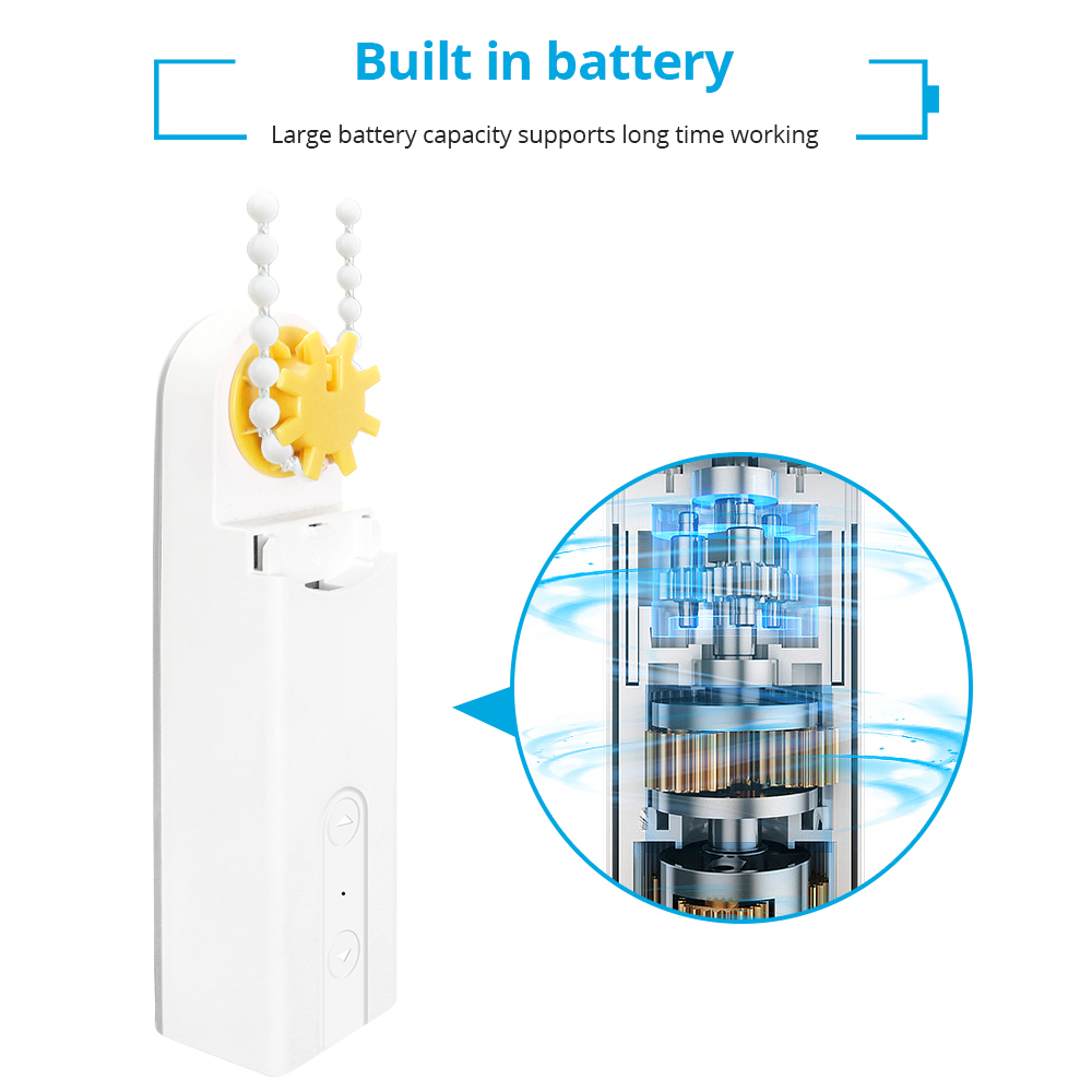 Zemismart Rf Roller Shade Driver with Bean or Cord Chain Roller Blinds Broadlink Built-in Battery Remote Control