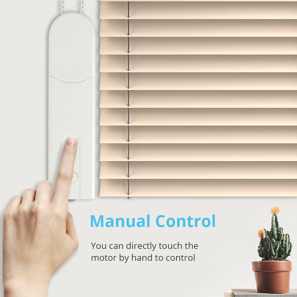 Zemismart Rf Roller Shade Driver with Bean or Cord Chain Roller Blinds Broadlink Built-in Battery Remote Control