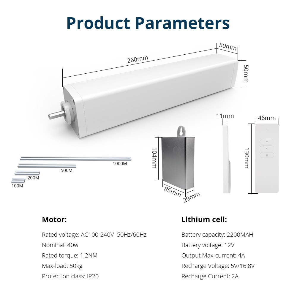 Zemismart Zigbee Smart Curtain Motor with Battery Customized Slide Curtain Track Remote Timer works with Tuya Alexa Google Home Voice