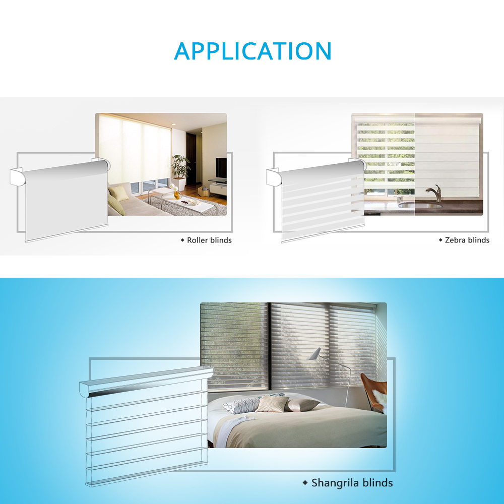 Zemismart Chargeable RF Control Smart Motorized Electiric Roller Blind Shade for 38mm  Broadlink Control
