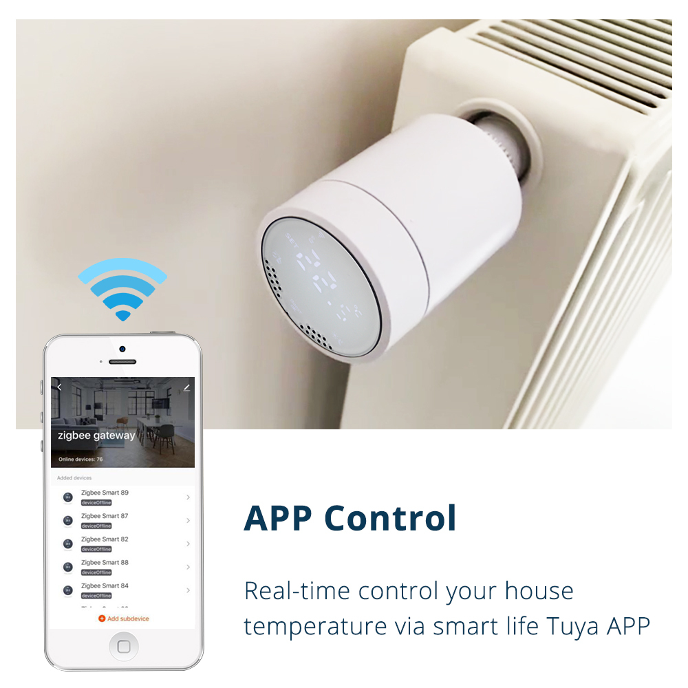 Zemismart Tuya ZigBee3.0 Smart Radiator Actuator Programmable Thermostatic Radiator Valve Temperature Controller Voice Control via Alexa