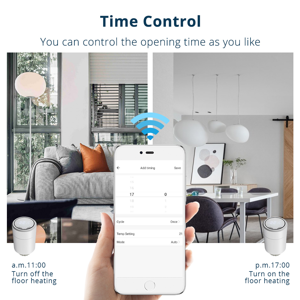 Zemismart Tuya ZigBee3.0 Smart Radiator Actuator Programmable Thermostatic Radiator Valve Temperature Controller Voice Control via Alexa