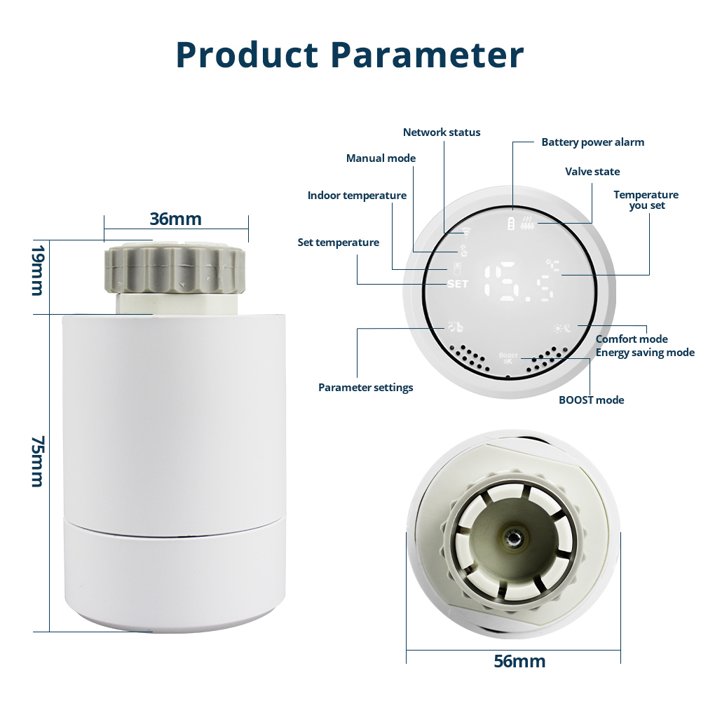 Zemismart Tuya ZigBee3.0 Smart Radiator Actuator Programmable Thermostatic Radiator Valve Temperature Controller Voice Control via Alexa