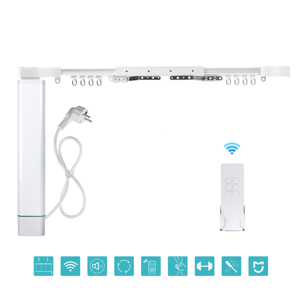Zemismart Mijia WiFi Electric Curtain Rod work with Mihome APP，Alice Smart Control by ,RF Remote Control