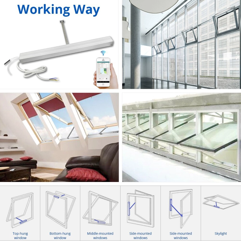 WiFi Motorized Window Opener Electric Chain Smart Life APP Alexa Google Home Control 110v 240v works with Tuya