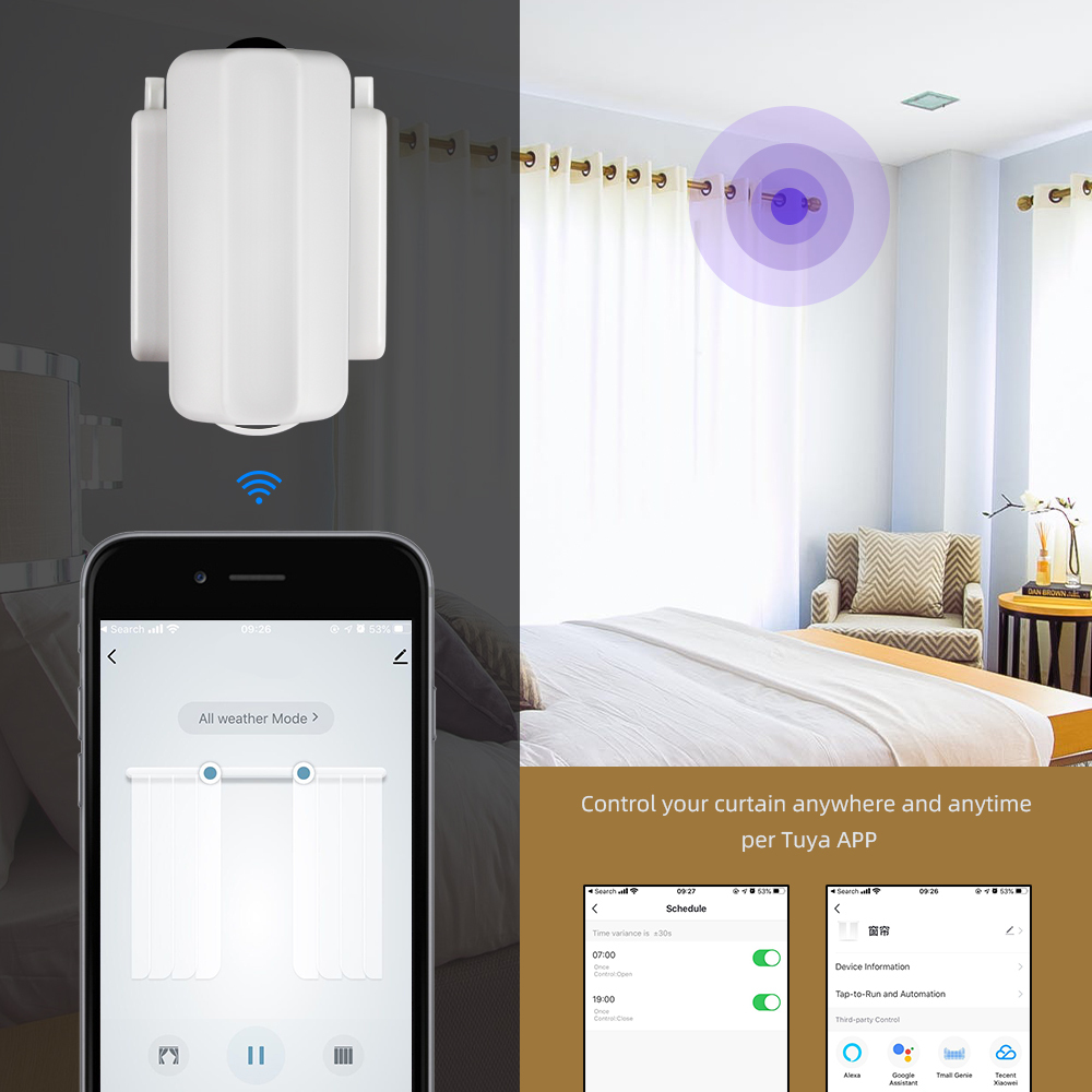 Zemismart Tuya Smart Curtain Driver For Roman curtains Track Smart Life Alexa Google Home Control