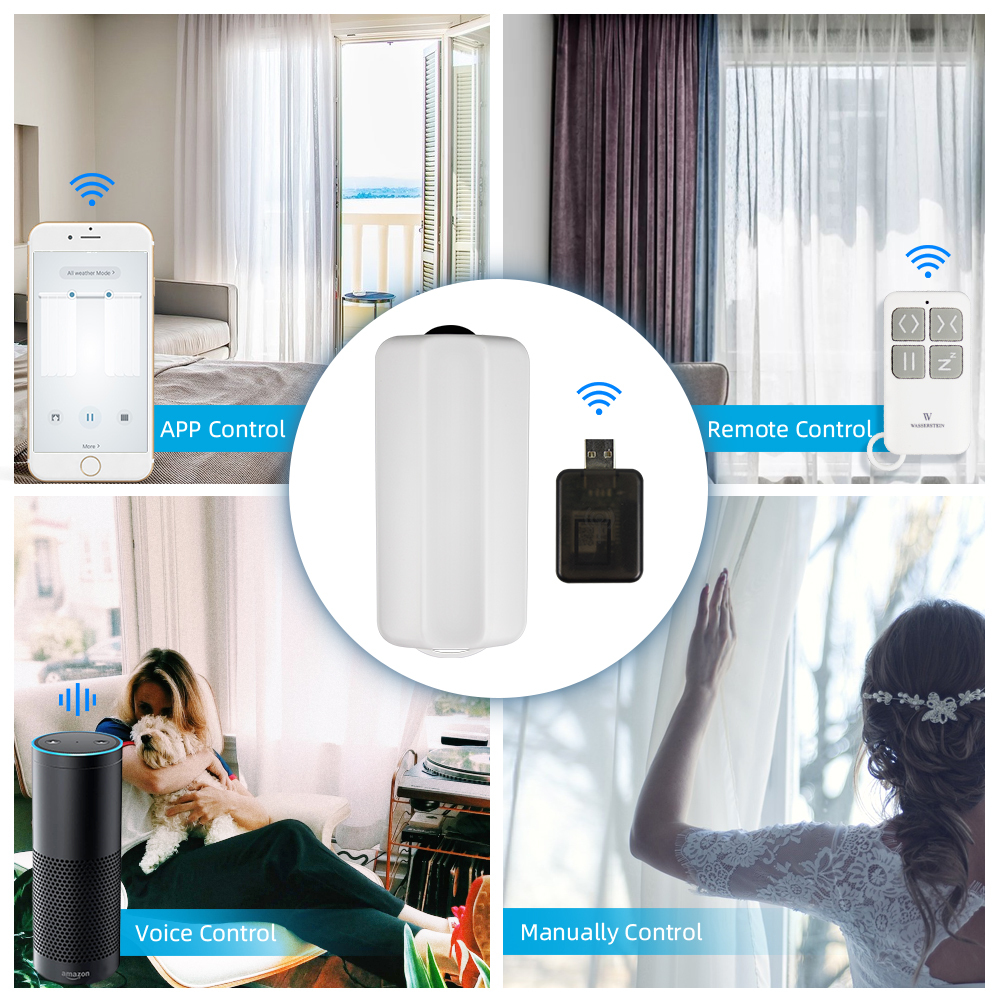 Zemismart Tuya Smart Curtain Driver For Roman curtains Track Smart Life Alexa Google Home Control