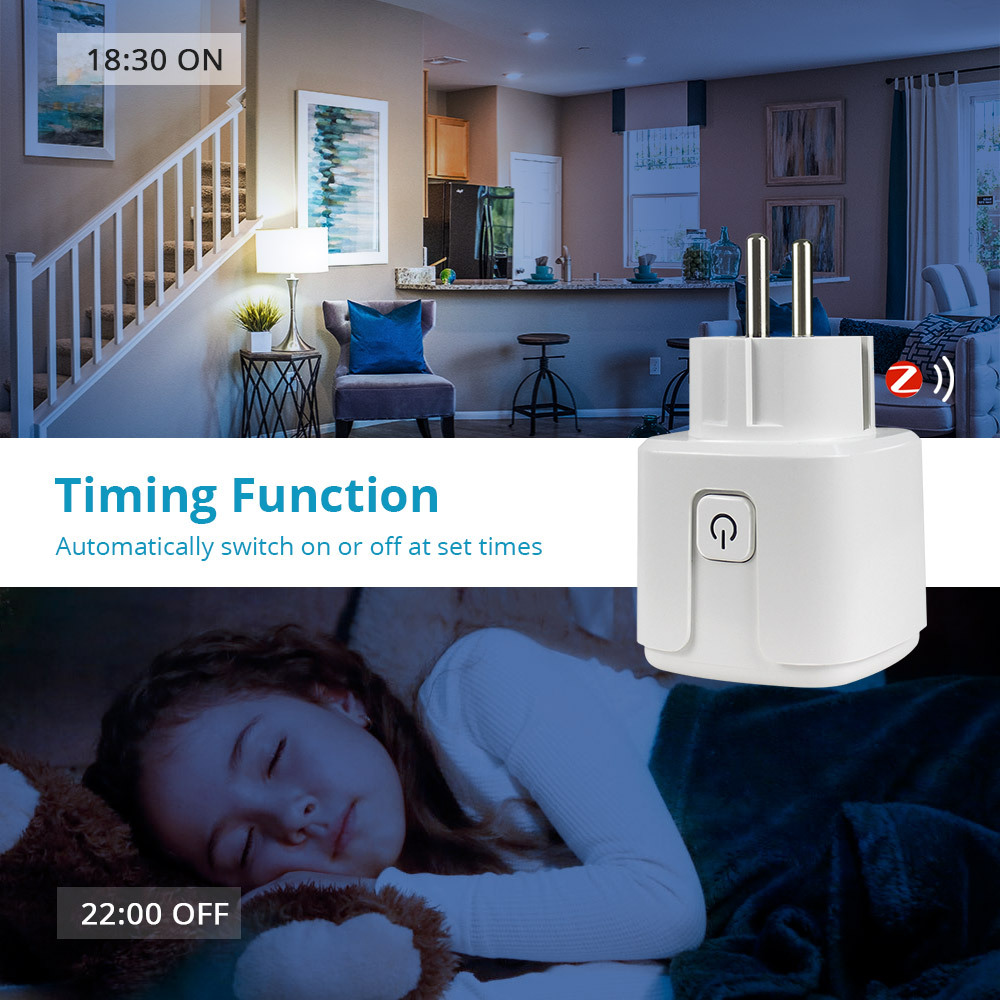 Zemismart ZigBee Smart Power Plug  Socket Timing Function Home Voice Remote works with Tuya Smart Life APP Control With Alexa Google Home