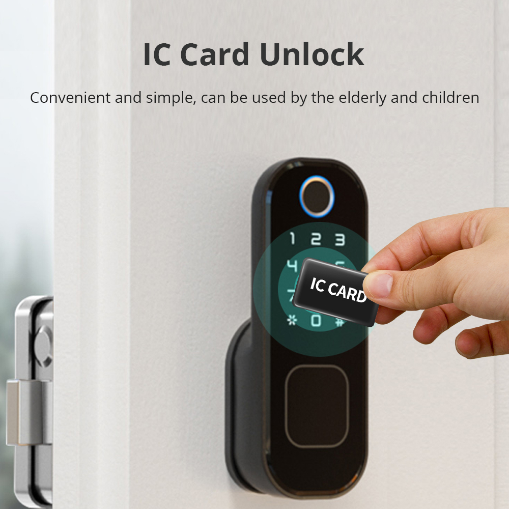 Zemismart WiFi Smart Lock Double Side Fingerprint Security Door Lock Wireless and Biometric Locks Encryption with Keys works with Tuya