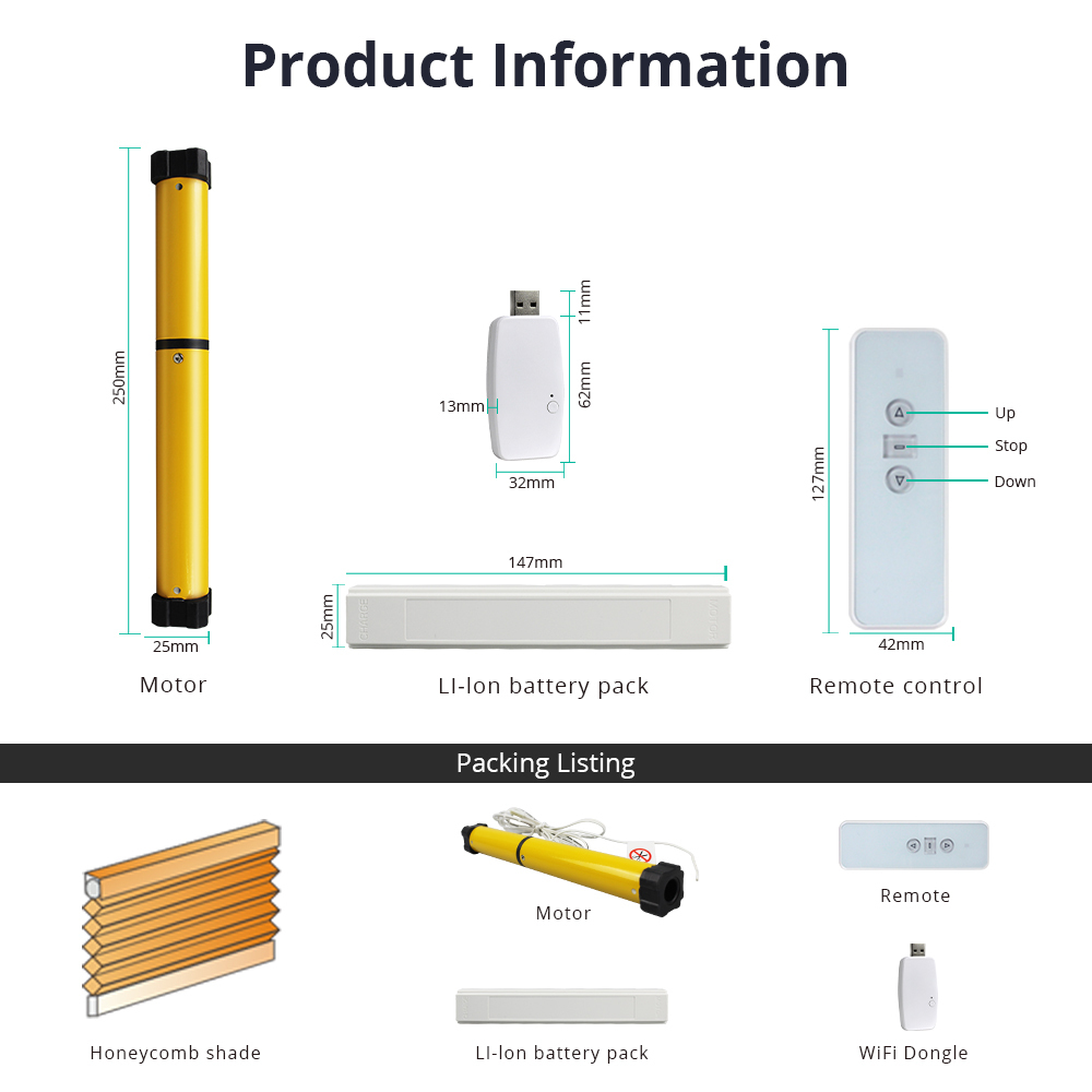 Zemismart Blackout Cellular Shade, Tuya WiFi Electric Honeycomb Blind Built in battery, Alexa Google Home Timer Control