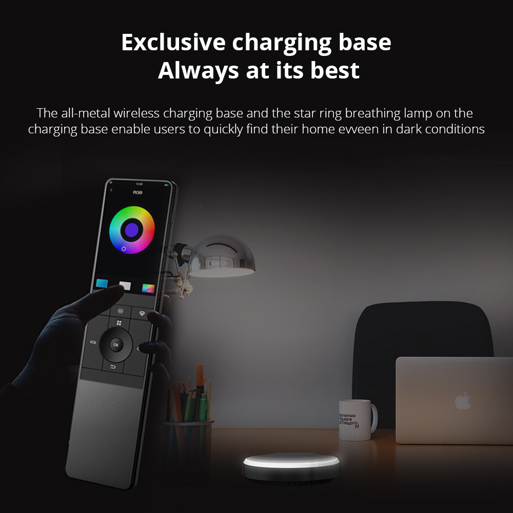 Zemismart WiFi Smart Remote Control with HD Touch Screen Wireless Charging Base Voice Control Smart Devices iRemote Control works with Tuya
