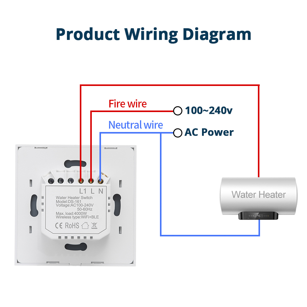 Zemismart wifi smart eu standard boiler switch intelligent life timer switch water heater automation alexa google home control app