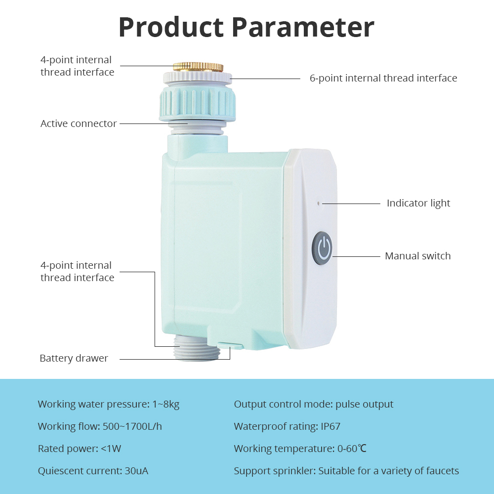 Zemismart smart garden watering timer blue tooth electric irrigation valve app remote control works with Tuya alexa echo garden automatic controller
