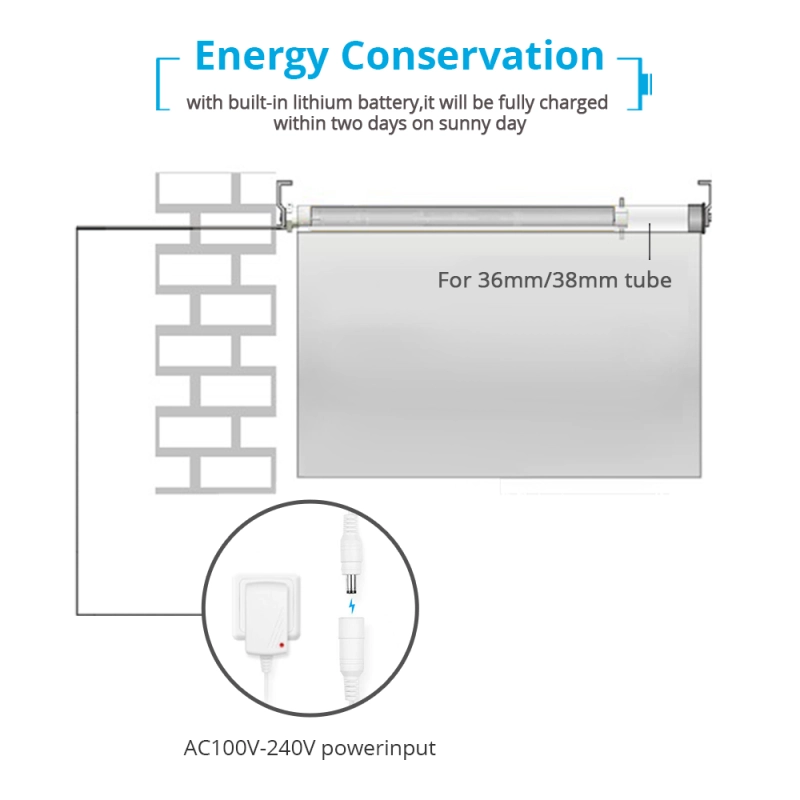 Zemismart Tuya Zigbee Rechargable Roller Shade Motor For 38mm Motorized Electric Blind RF SmartThings Alexa Google Home Control