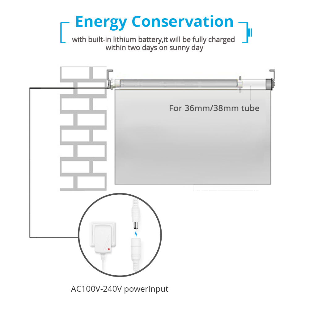 Zemismart Tuya Zigbee Rechargable Roller Shade Motor For 38mm Motorized Electric Blind RF SmartThings Alexa Google Home Control