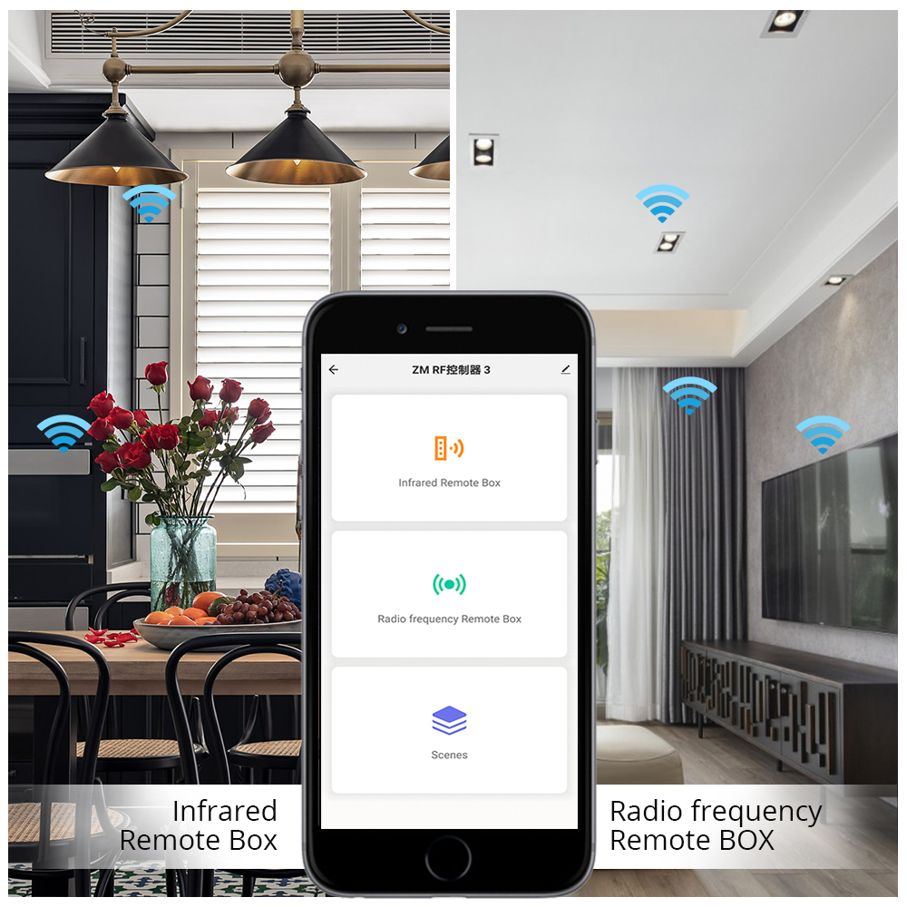 Zemismart ir+rf Smart Remote Control smart life app control voice control via alexa google smart home works with Tuya
