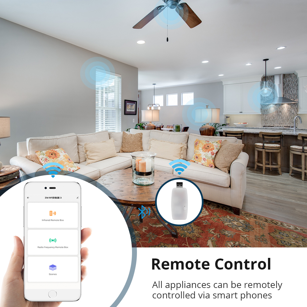 Zemismart ir+rf Smart Remote Control smart life app control voice control via alexa google smart home works with Tuya
