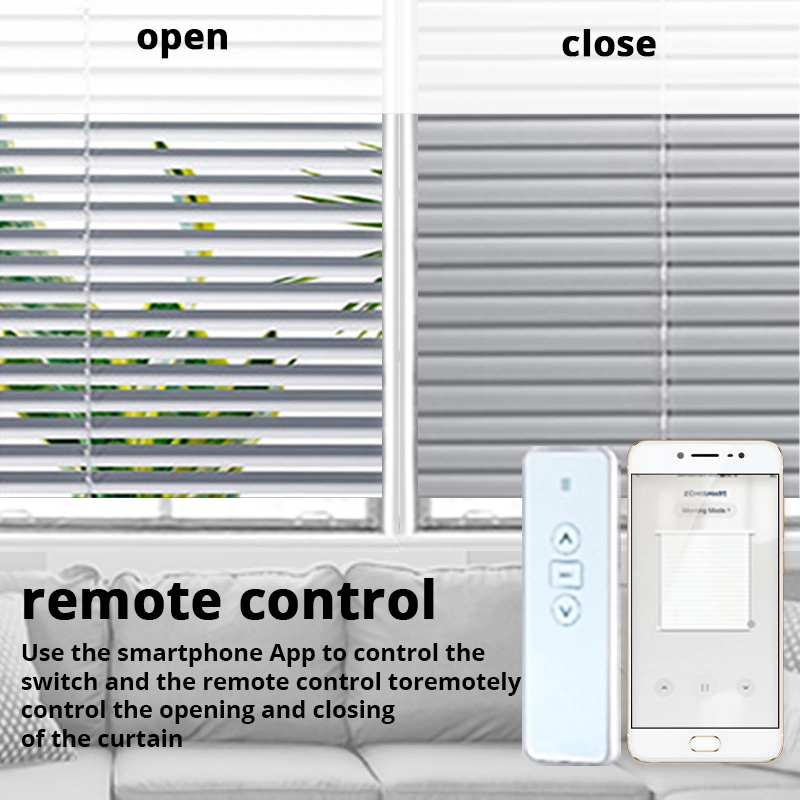 Zemismart WiFi Electric Smart Rutters Punch Free Curtain Built in Battery with Aluminum Blinds Shade  Alexa Google Home Timer App Control