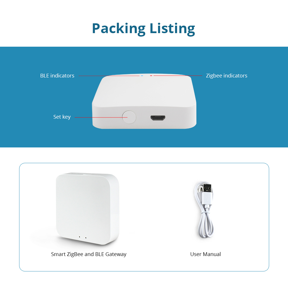 Zemismart Multimode Gate way Zigbee 3.0 BLE Mesh Hub Smart Home Bridge Wireless Remote Controller works with Tuya