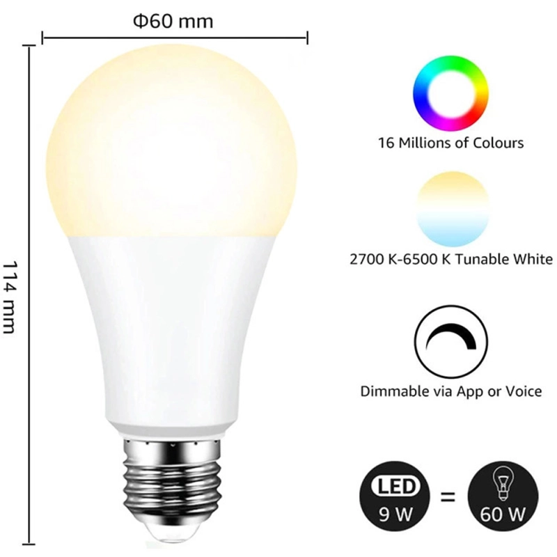Zemsmart Zigbee 3.0 Bulb RGBW E27 Led Lighting Work with Smarthings Tuya Smart Life Alexa Google Home Control