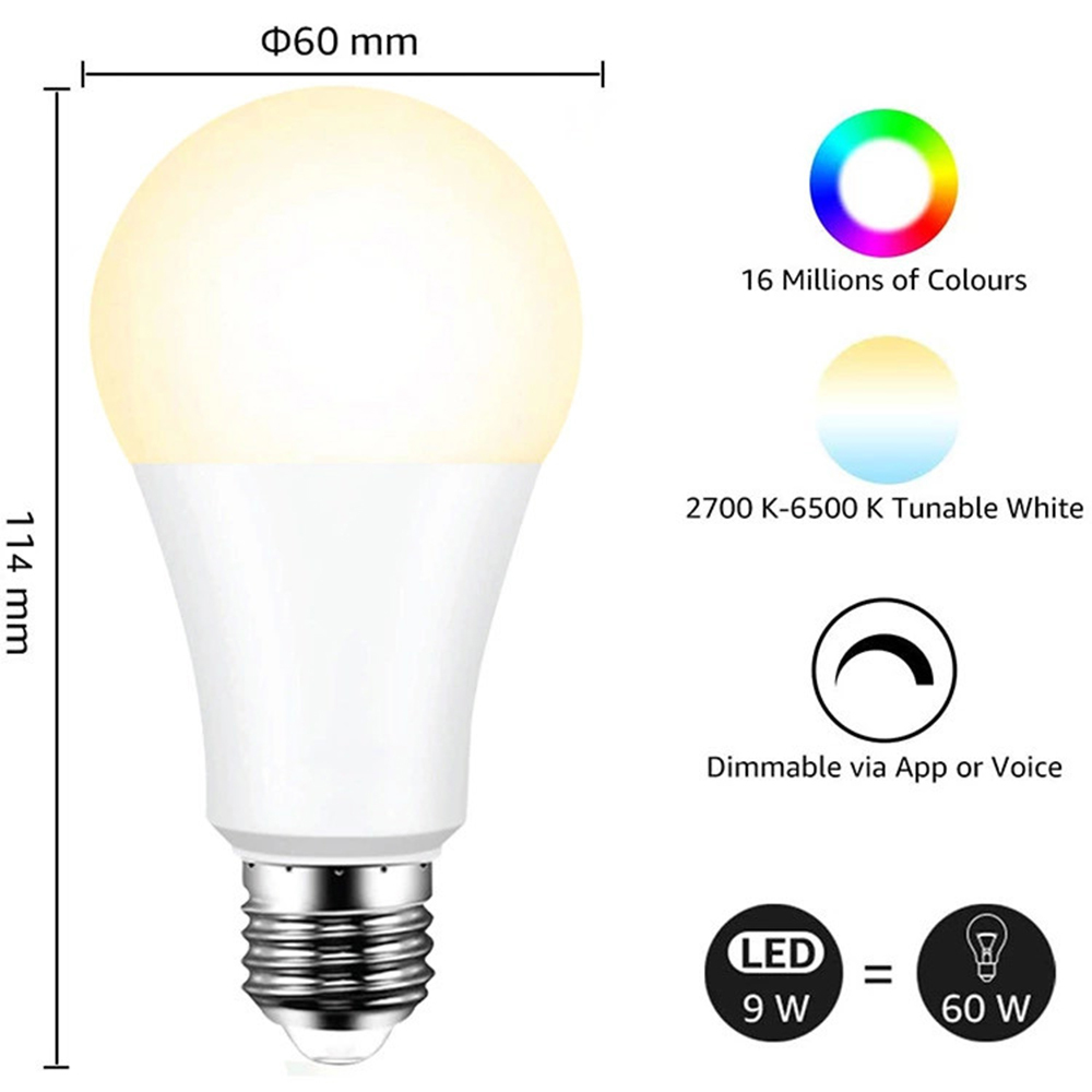 Zemsmart Zigbee 3.0 Bulb RGBW E27 Led Lighting Work with Smarthings Tuya Smart Life Alexa Google Home Control