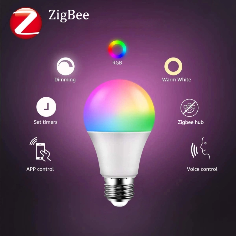 Zemsmart Zigbee 3.0 Bulb RGBW E27 Led Lighting Work with Smarthings Tuya Smart Life Alexa Google Home Control