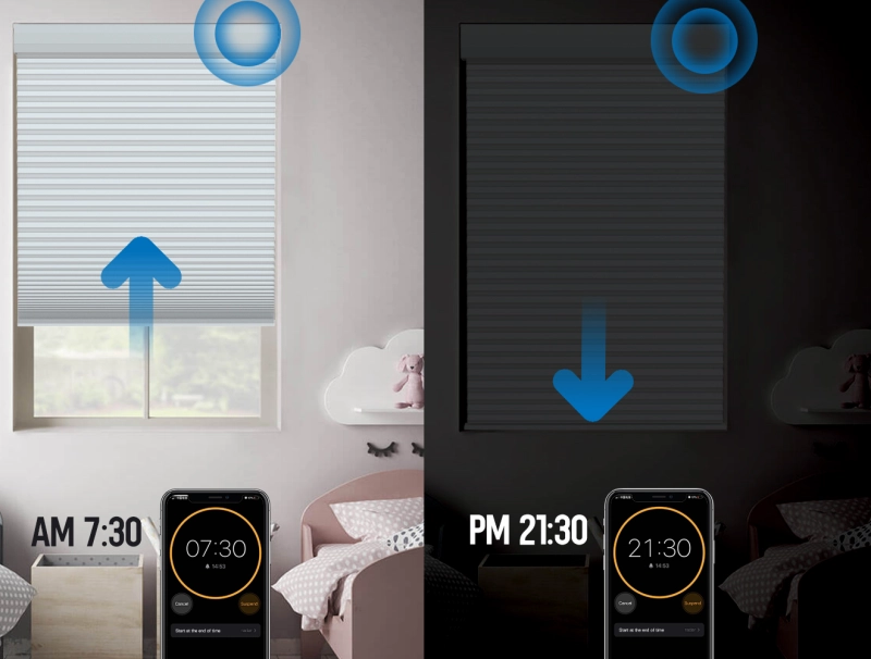 Zemismart Blackout Cellular Shade, Tuya WiFi Electric Honeycomb Blind Built in battery, Alexa Google Home Timer Control