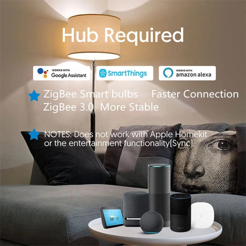 Zemsmart Zigbee 3.0 Bulb RGBW E27 Led Lighting Work with Smarthings Tuya Smart Life Alexa Google Home Control