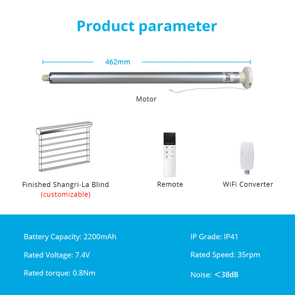 Zemismart Finished Shangri-La Blind Smart Wifi motor Built-in Battery Tuya Alexa Google Home
