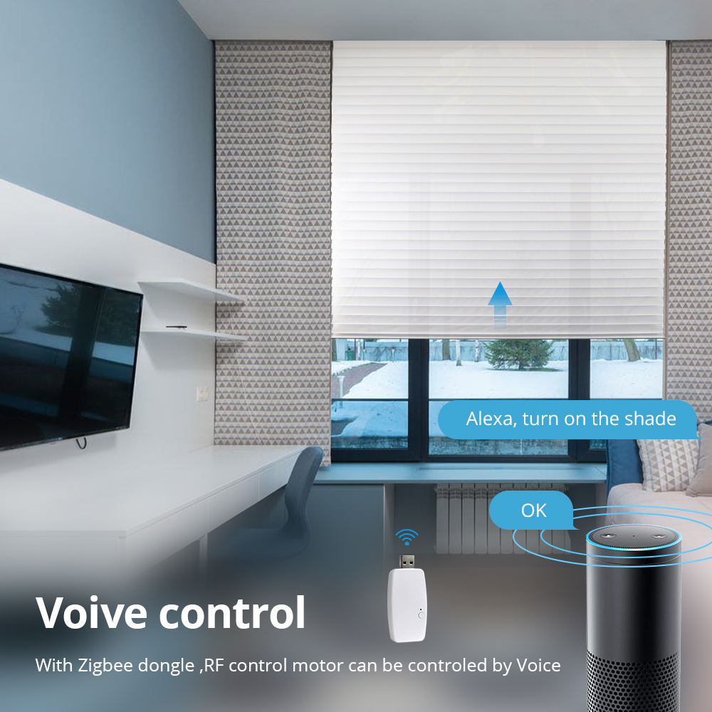Zemismart Finished Shangri-La Blind Smart Wifi motor Built-in Battery Tuya Alexa Google Home