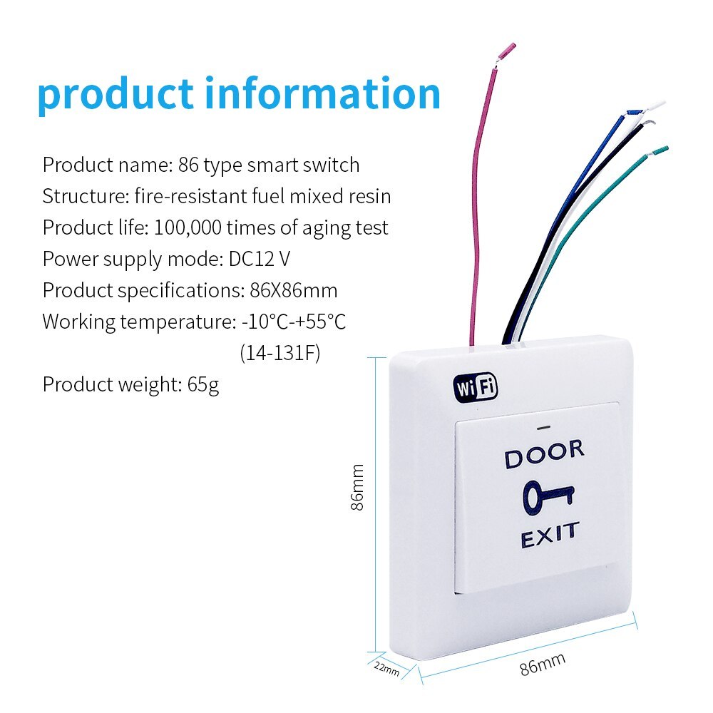 Zemismart Smart Door Lock Switch Tuya WiFi RF433 Push Switch Work with Tuya Smart Life APP Remote Control