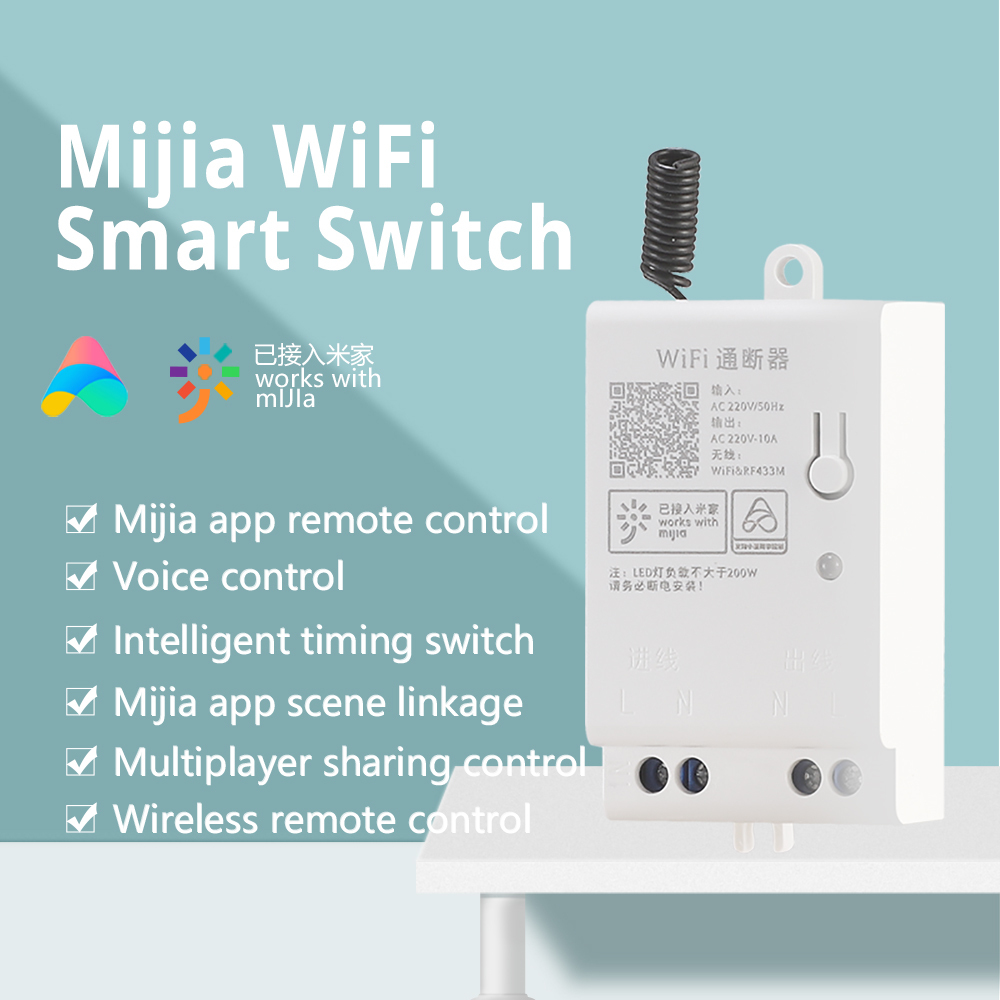 Zemismart Xiaomi Mijia app Smart Switch Wifi Breaker Compatible with the original Traditional Remote Control Wall Switch 220V 10A