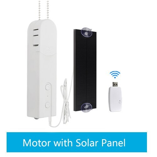 Zemismart Tuya WiFi Smart Blinds Chain Motor with Solar Panel Electric Roller Shades Driver Alexa Google Home Built-in Battery