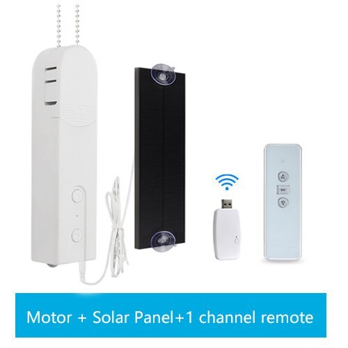 Zemismart Tuya WiFi Smart Blinds Chain Motor with Solar Panel Electric Roller Shades Driver Alexa Google Home Built-in Battery
