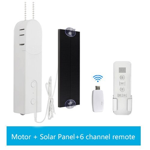 Zemismart Tuya WiFi Smart Blinds Chain Motor with Solar Panel Electric Roller Shades Driver Alexa Google Home Built-in Battery