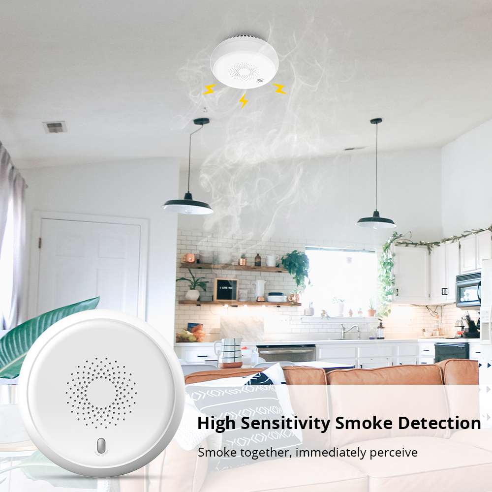 Zemismart Zigbee Smart Smoke Sensor  Smart Home Device Surveillance Wireless Smoke Detector works with Tuya
