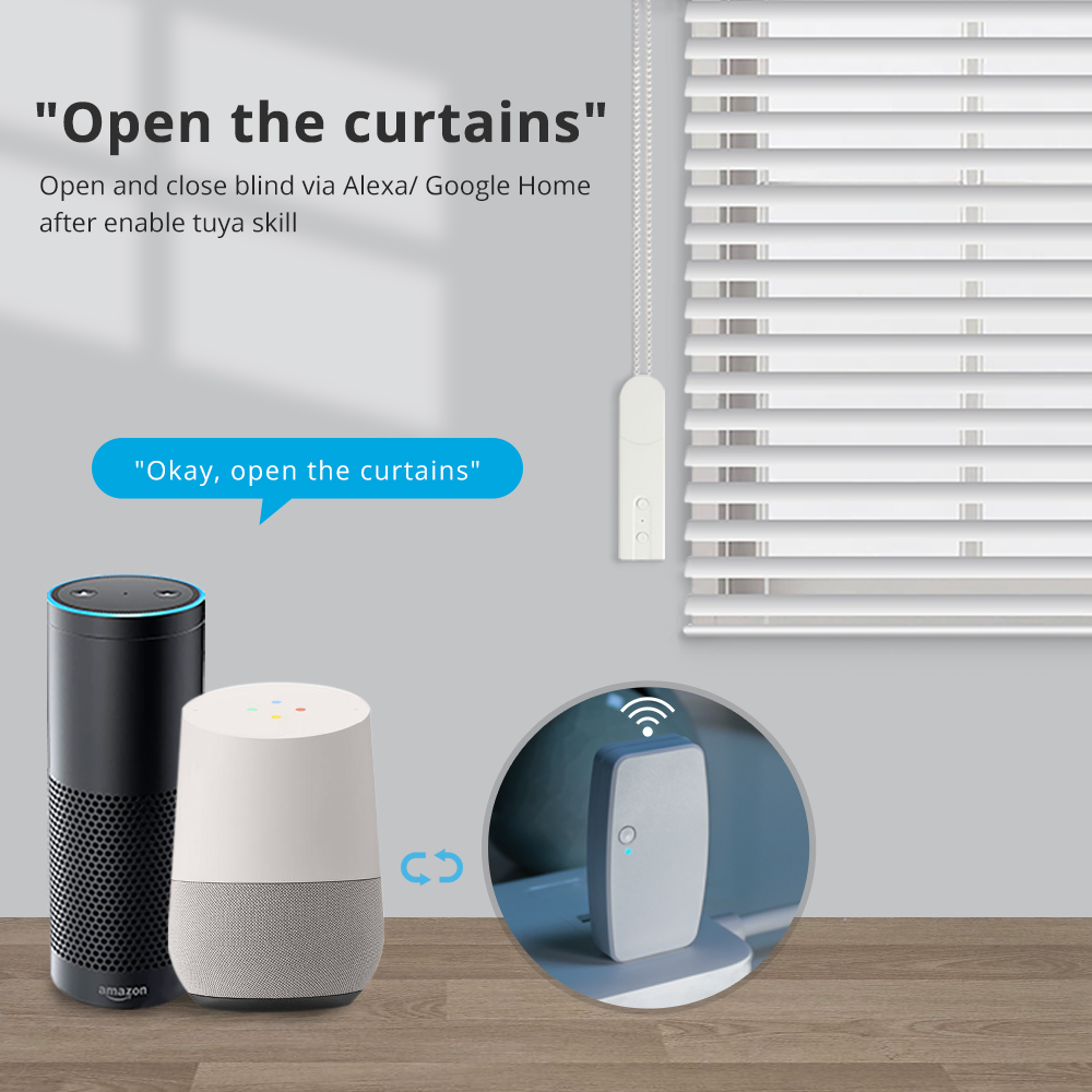 Zemismart Tuya WiFi Smart Blinds Chain Motor with Solar Panel Electric Roller Shades Driver Alexa Google Home Built-in Battery