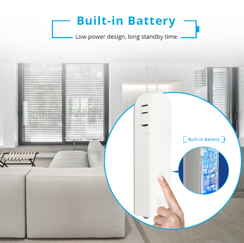 Zemismart Tuya WiFi Smart Blinds Chain Motor with Solar Panel Electric Roller Shades Driver Alexa Google Home Built-in Battery