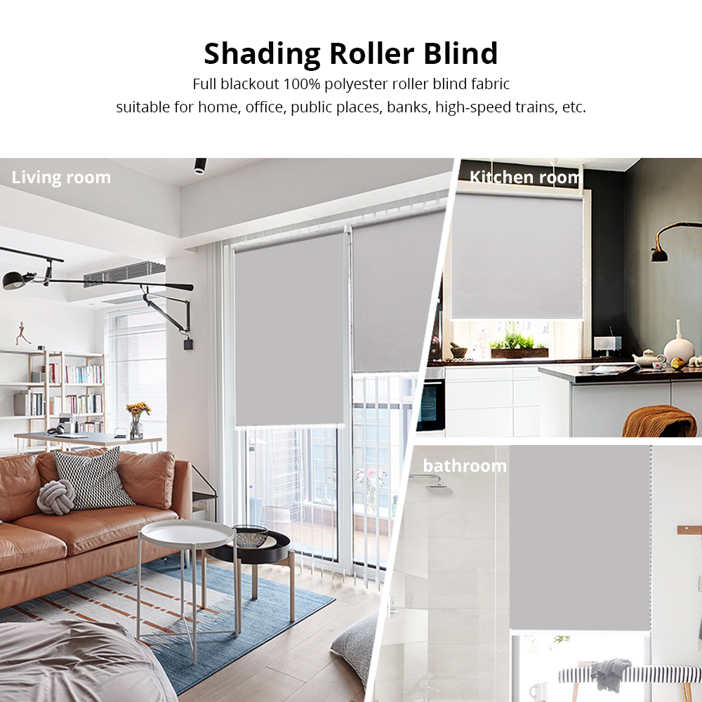 Zemismart Blackout Roller Shade,Window Blind With Rechargable Motor, Smart Home Control by Tuya APP Work with Google home Alexa