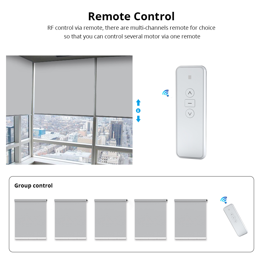 Zemismart Blackout Roller Shade,Window Blind With Rechargable Motor, Smart Home Control by Tuya APP Work with Google home Alexa