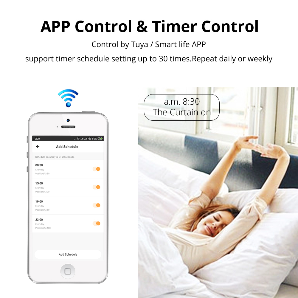 Zemismart Blackout Roller Shade,Window Blind With Rechargable Motor, Smart Home Control by Tuya APP Work with Google home Alexa
