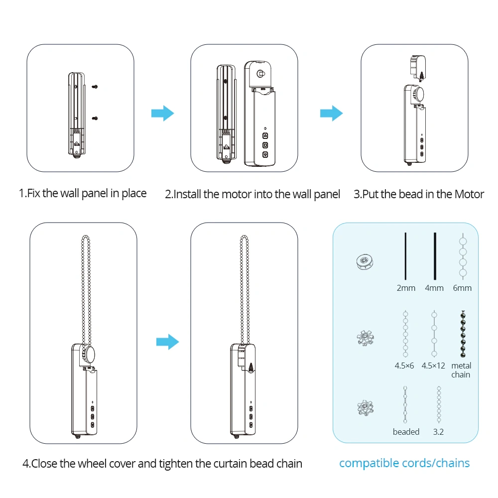 Zemismart WiFi Roller Shade Driver DIY Roller Shutter Motor works with Tuya Smart Life Alexa Google Assistant Voice Control, Blind Driver,Chain Driver