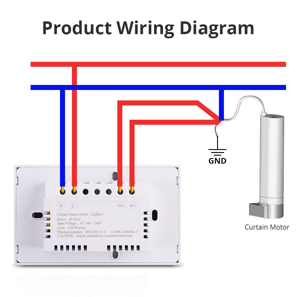 Zemismart New Design US Zigbee Curtain Switch Alexa Google Home Smart Life TUYA Blind Wall Switches