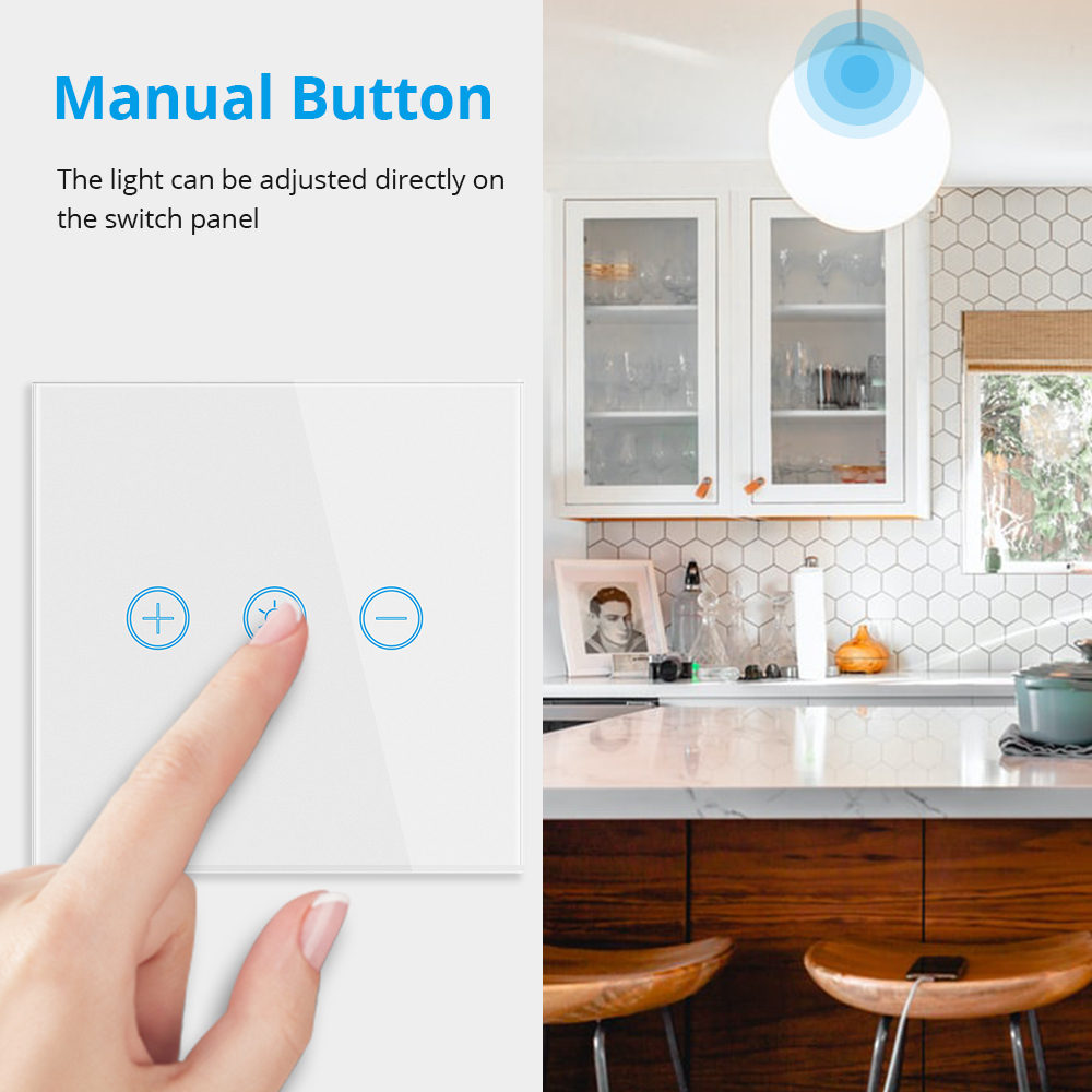 Zemismart Tuya WiFi Control Smart Switch EU Dimmer Alexa Google Home IFTTT APP Control Touch Timer Brightness Adjustable