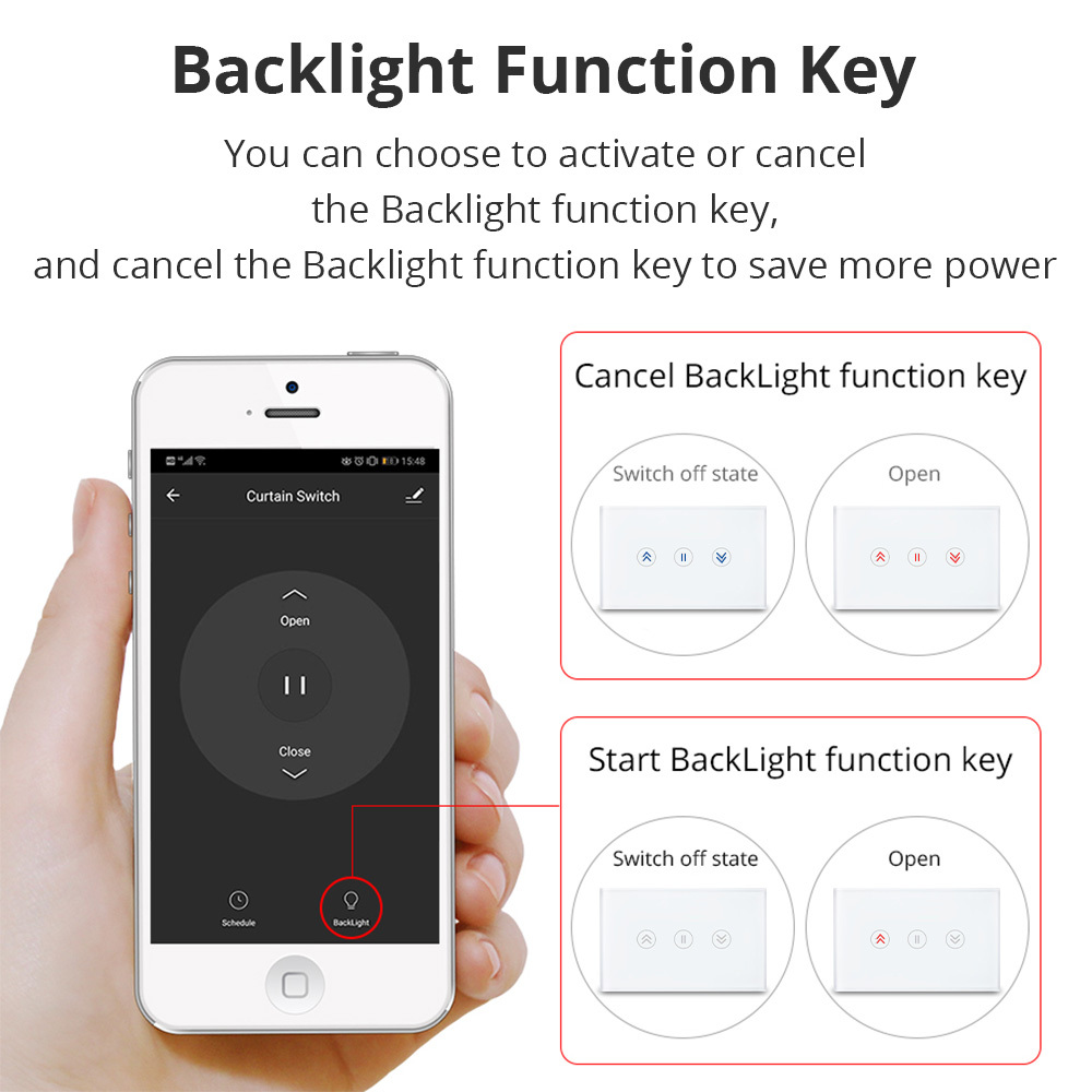 Zemismart New Design US Zigbee Curtain Switch Alexa Google Home Smart Life TUYA Blind Wall Switches